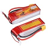 Floureon 2 Packs 3S 11.1V 2200mAh 25C RC Rechargeable Lipo Battery XT60 Plug for DJI Phantom FC40 Spare Walkera E22RC Quadcopter Drone and FPV (4.17x1.38x0.91 Inch)