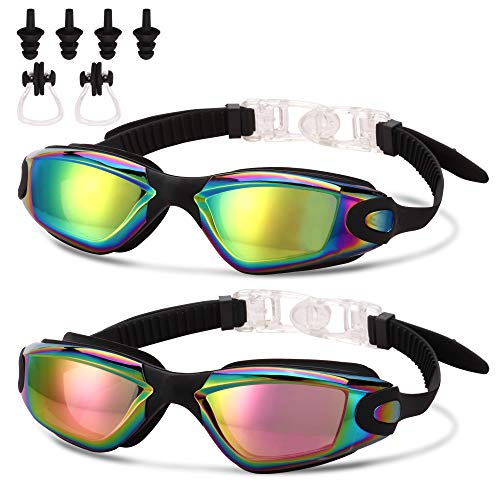 Romoc 2 Pack Kids Swimming Goggles,No Leaking,Anti Fog,UV Protection Swim Glasses Water Goggles