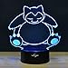 3D Illusion Led Lamps Snorlax 7 Colors Touch Switch Table Desk Lamp for Home Office Children Room Theme Decoration and Kiddie Kids Children Family Holiday Gift
