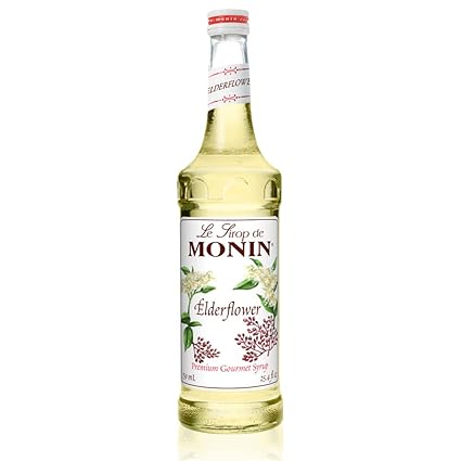 Amazon Com Monin Elderflower Syrup Delicate Scent With Floral Sweetness Great For Cocktails Lemonades And Sodas Gluten Free Vegan Non Gmo 750 Milliliters Elderflower Cordial Grocery Gourmet Food