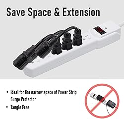 6-Pack 8-inch 16 SJTW AWG Heavy Duty Power Cord 3