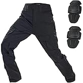 H World Shopping Airsoft Paintball Pants Combat Men Pants with Knee Pads Black