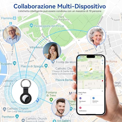 Car GPS Tracker, Magnetic GPS Tracker Without Subscription Compatible with Android and iOS, Air Tracker with Waterproof Magnetic Case for Car/Motorcycle/Bicycle (Black)