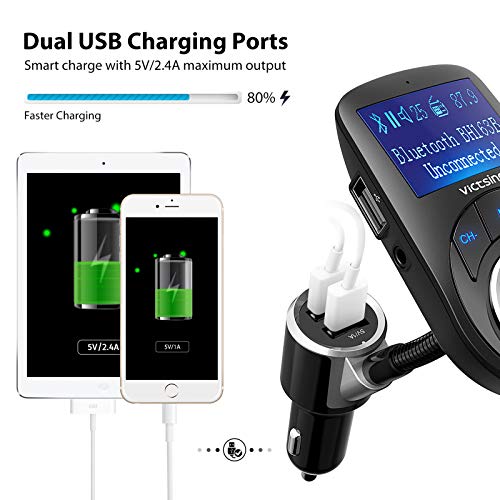 VicTsing Bluetooth FM Transmitter Hands-Free Calling Car Kit 163