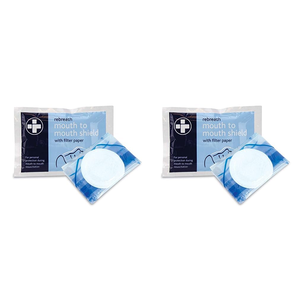 Reliance Medical - Rebreath Mounth to Mounth Shield with Filter Paper, for Personal Protection from Contact and Infections During CPR Resuscitation - (Pack of 10)