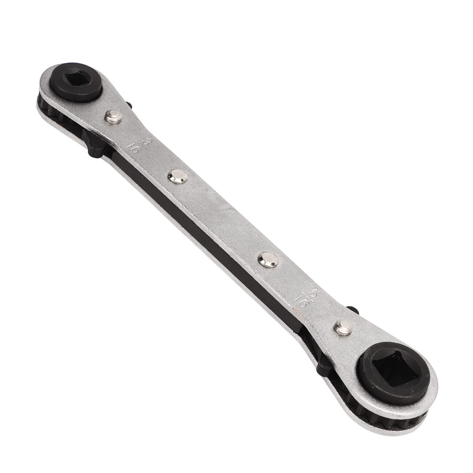 Refrigeration Ratchet Wrench,HVAC Service Wrench with 4 Different Sizes 3/8” 1/4” 5/16'' 3/16'' for Air Conditioning, Refrigeration Equipment, Equipment Repair