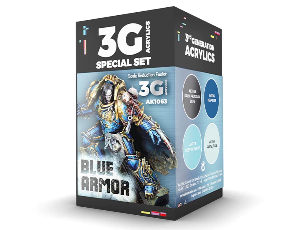 AK Acrylics 3Gen WARGAME Set AK1063 Blue Armor (4x17ml)