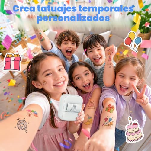 MokoMorrie Kids Temporary Tattoos Printer, Personalized Temporary Tattoos, Includes 40 Transfer Sheets and Roll, Gift for Boys and Girls Ages 5-12
