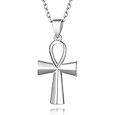Suplight 925 Sterling Silver/Stiainless Steel Eye of Horus, Key of Life Ankh Cross, Snake Cross, Anubis God of Death Necklace Ancient Egyptian Pendant Necklace for Men Women Jewelry (with Gift Box)