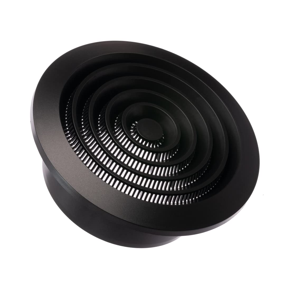 Ø 100mm / 4 inch Round Air Vent Cover - Ceiling Ventilation Grille with Insect Screen - ABS Plastic Anthracite
