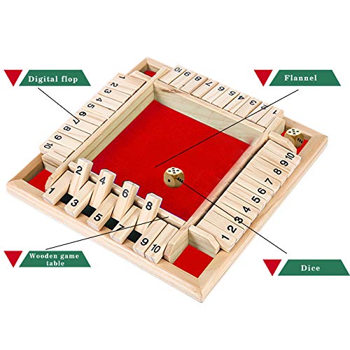 DCBEAUTIFUL Shut The Box Dice Game, 24 Players Classic Board Game for