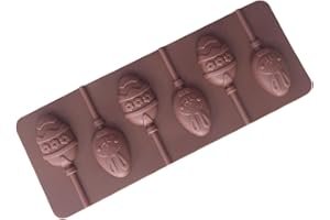 Alipis Easter Egg Rabbit Silicone Lollipop Mold Non-stick Chocolate Candy Baking Tool for DIY Candy Making Oven Freezer Safe 