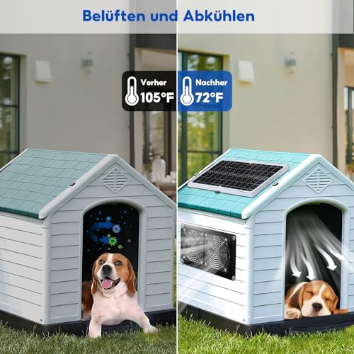 SUNYIMA Solar Fan, 15 W Waterproof Solar Dual Exhaust Fan for Small Chicken Coops, Sheds, Pet Houses, Greenhouse Air Circulation Outdoor