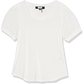 DKNY Women's Knit Body Puff Sleeve Everyday Top