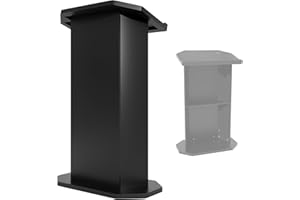 LAYBURST Wood Podium,Podium Stand,15MM Particle Board,Pulpit with Storage,Mic Stand Space,Easy Installation Wooden Lectern for Restaurants,Churches,Seminars and Schools (Black)