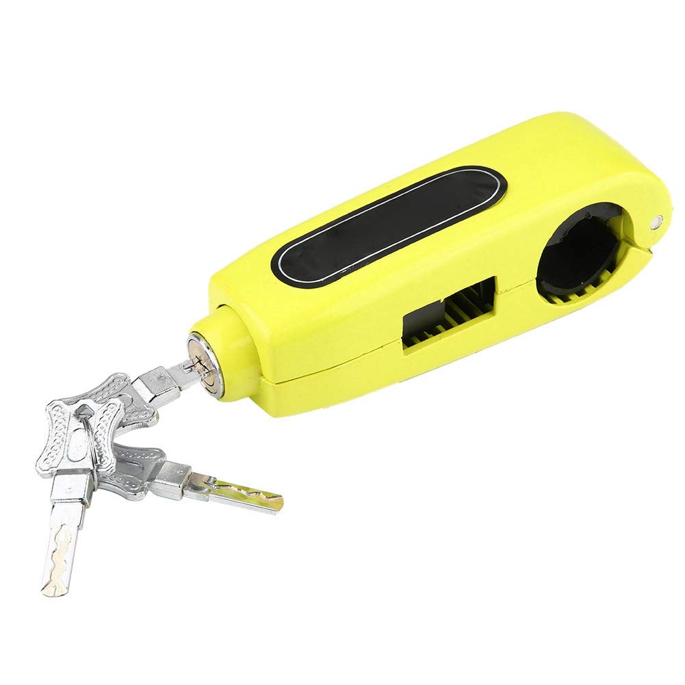 Motorcycle Brake Lock, Universal Motorbike Handlebar Security Lock Throttle Grip Anti Theft Brake Lever Safety Lock for Scooter Moped ATVs(Yellow)