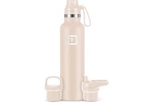 IRON °FLASK Camping & Hiking Hydration Flask with Spout, BPA-Free Insulated Stainless Steel Sports Water Bottle - 24 oz Sand