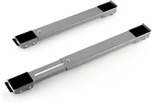 Lilithye Heavy Duty Appliance Rollers Pair Move Tools Expandable Adjustable Steel Appliance Trolley Furniture Mover for Washer Dryer Refrigerator (Grey)