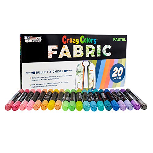 US Art Supply Super Markers 20 Unique Colors Dual Tip Fabric & TShirt