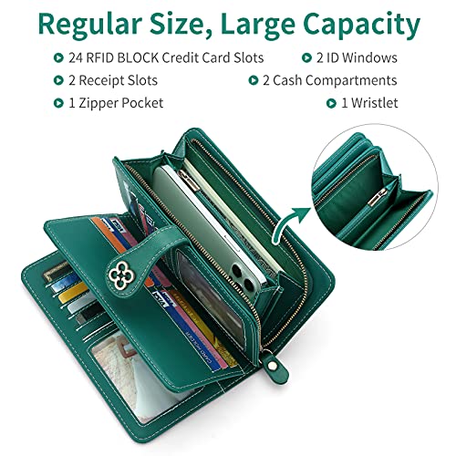 Womens Leather Wallet Ladies Wallets With Rfid Protection Black Large Capacity Trifold Change Purse Checkered Wallet Card Holder Wristlet Wallets For Women Zip Stitch Wallet