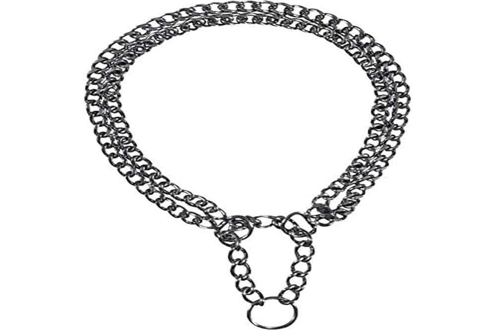 Trixie Chromed Double Row Semi-Choke Chain with Strain Relief, 40 cm x 2.0 mm