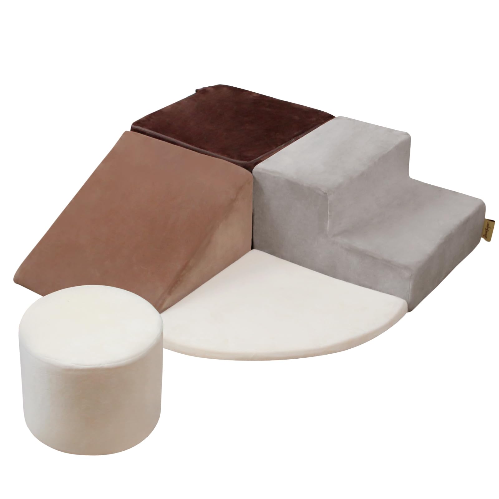 BanaSuper Kids Soft Play Set, Foam Climbing Blocks for Toddlers, Foam Play Gym with Non-Slip Base, EN71 Certified Indoor Activity Toys for Sensory Motor Skills, Washable & Modular Design (Coffee Grey) — image 1