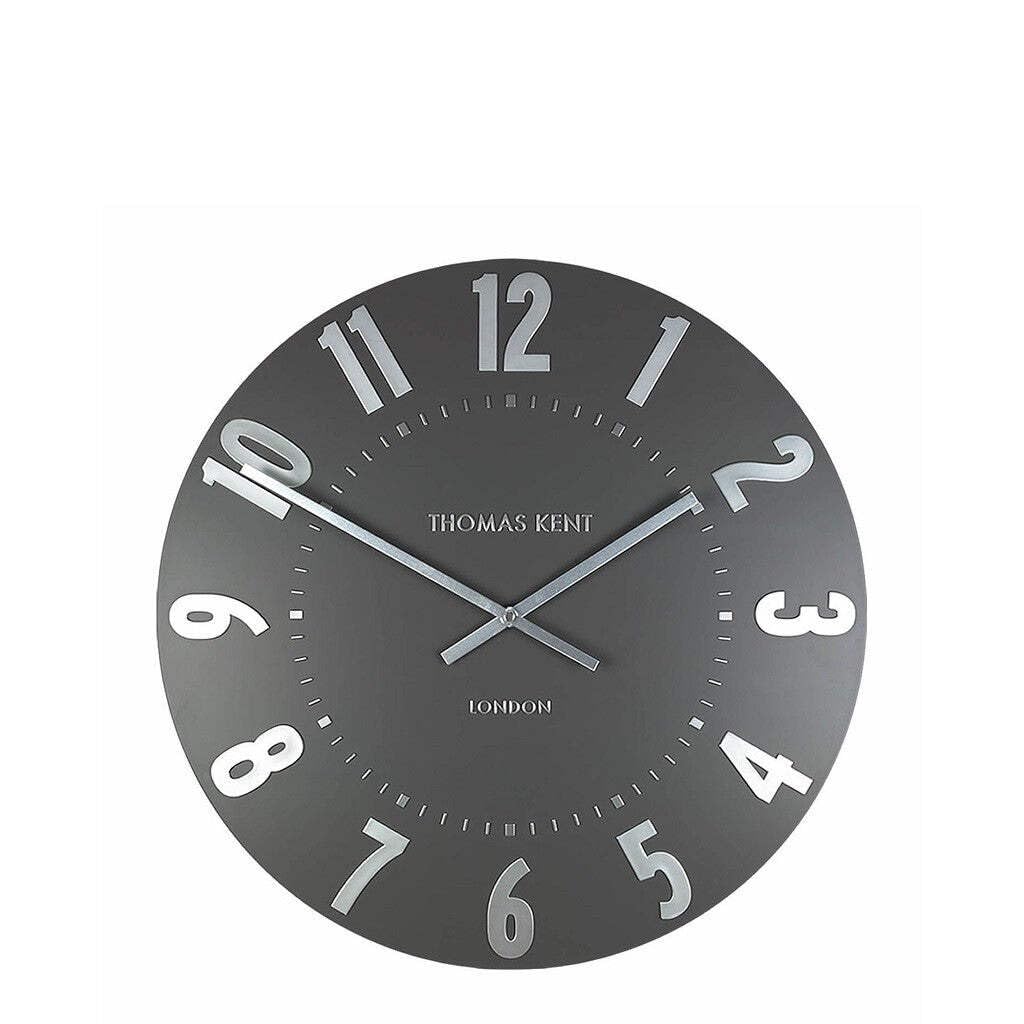 Thomas Kent Wall Clock, 12 Inch Morden Decorative clock, Graphite Silver Design Clock, Easy Read Big Numbers, For Living Room, Office, Kitchen, Schools