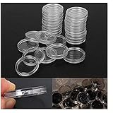 Xiaolanwelc@ 100Pcs/Set 32mm Clear Coin Capsules Case Coins Holders Specie Container Storage Boxes Organizer Collectibles (32 mm)