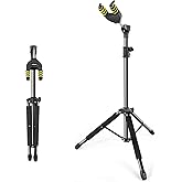 Linrax LS1 Folding Guitar Stand, Auto-Lock Guitar Holder, Adjustable Height and Base, Universal Floor Stand for Acoustic Clas