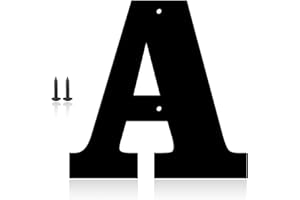 MONLYEY 5 Inch Metal Modern House Numbers, House Address Letters and Numbers for Outside Signs - Metal Letters Door Numbers Signage Street Address Plaque for Garden Door Mailbox Decor (Letter A)