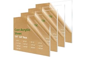 ITESHUAI 4 Pieces 5" x 7" Cast Plexiglass Sheet -1/8" Thick Clear Acrylic Sheet Clear Plastic Sheet, for Sign,Craft, Photo Frame, DIY Display Projects