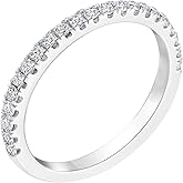 Bo.Dream 1.5mm/2.2mm/3mm Round Cubic Zirconia CZ Full/Half Eternity Rings Wedding Band Sterling Silver