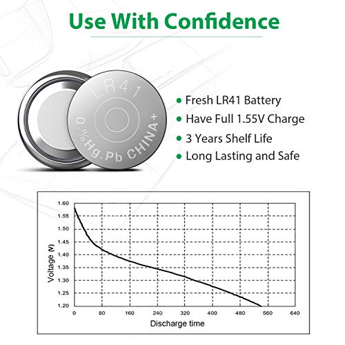 LiCB 10 Pack LR41 AG3 392 384 Battery,Long-Lasting & Leak-Proof,High Capacity 1.5V LR41 Coin & Button Cell Batteries for Digital Thermometer Ornament Hearing Aid Led Watch