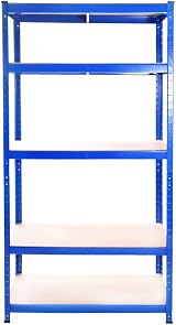 Panana 3x Heavy Duty 5 Tier Steel Garage Shelving Unit 1.8m Blue 280kg Shelf view 7