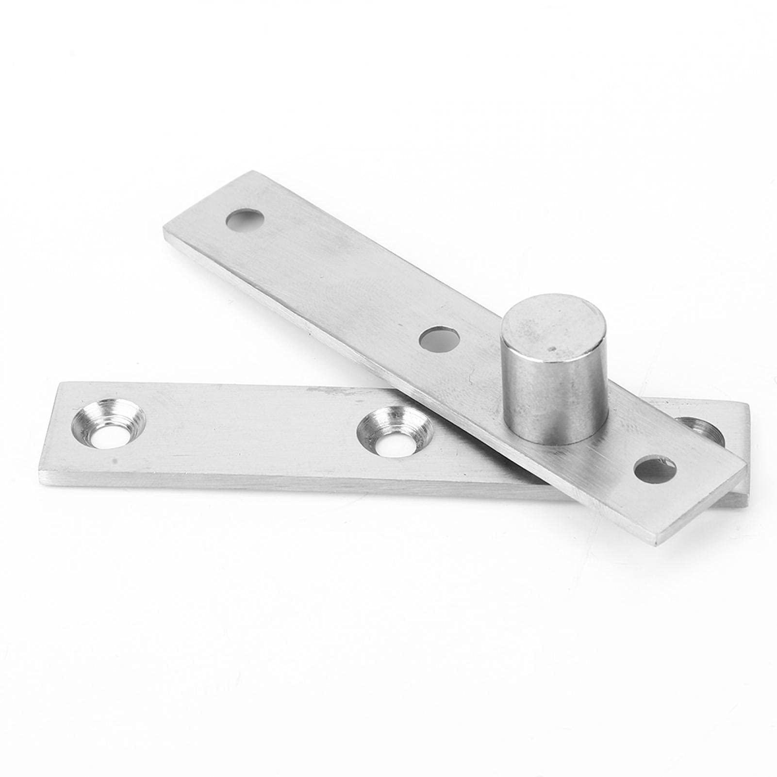 BORDSTRACT Modern Silver Stainless Steel Brushed Finish 2Pcs 360 Degree Hidden Door Shaft Pivot Hinges, Heavy Duty Concealed Pivot Hinge for Door, Cabinet (Eccentric Shaft)