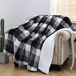 SOCHOW Buffalo Plaid Sherpa Fleece Throw