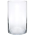 Royal Imports Flower Glass Vase Decorative Centerpiece For Home or Wedding - Cylinder Shape, 6" Tall, 3.5" Opening, Clear