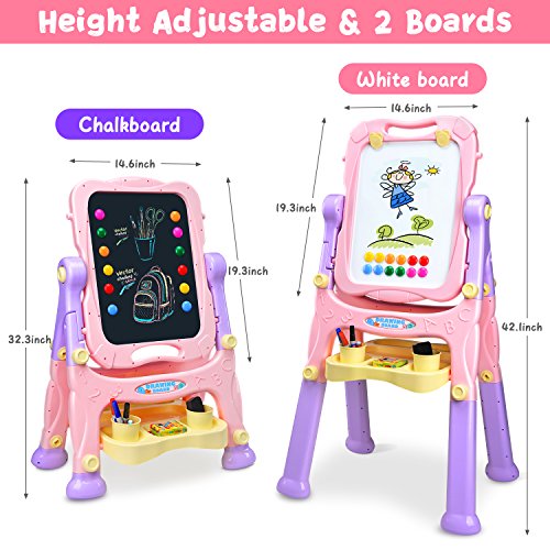 Amagoing Easel for Kids, Large Size 4 in 1 Standing Toddler Art Easel