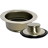 MAX DISPOSER Garbage Disposal Flange and Stopper,Kitchen Sink Drain Flange with Stopper for Garbage Disposal Brushed Stainles