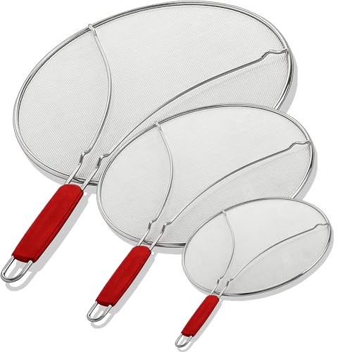 Alpha Living 60134ST Set of 3 Splatter Screens – 13", 11.5", and 9.5" Stainless…