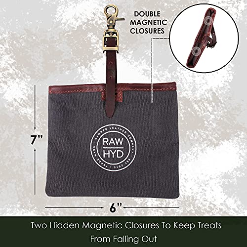 RAW HYD Dog Treat Pouch (Leather & Waxed Canvas) Closure