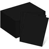 Goefun 110lb 100 Sheets Heavyweight Black Cardstock Construction Paper | Halloween Thick Card Stock for Invitations, Menus, S