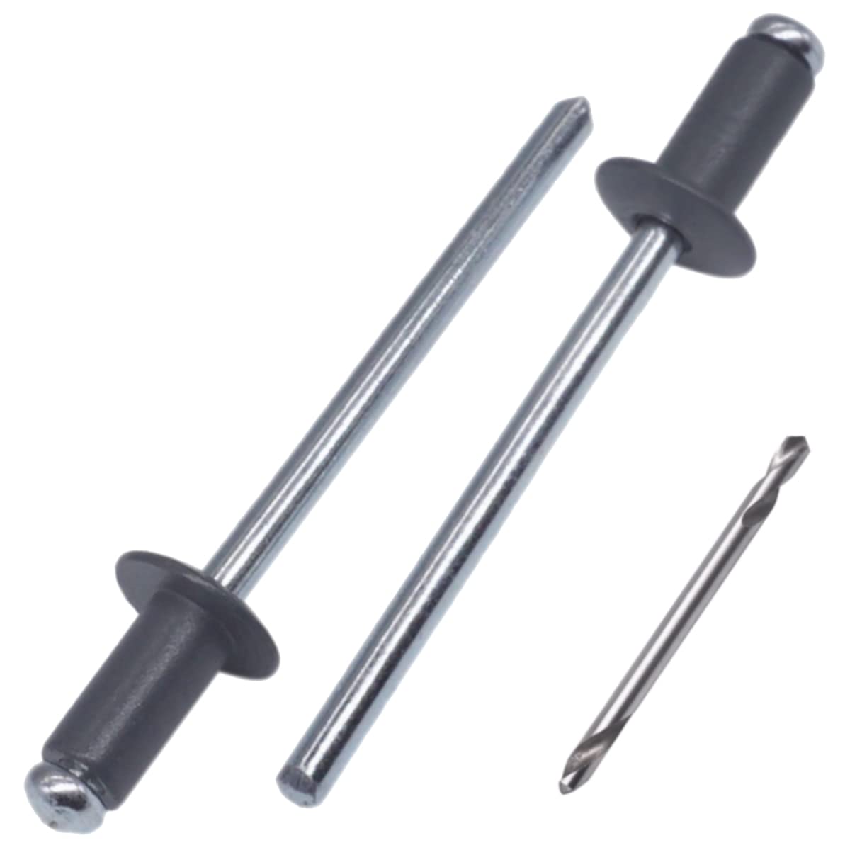 SKIR'CO (100 pcs) Painted Blind Rivets 3.2 x 6 mm, Aluminium Blind Rivets, DIN 7337, Dome Head, Steel Mandrel, Pop Rivets (Anthracite Grey RAL 7016)