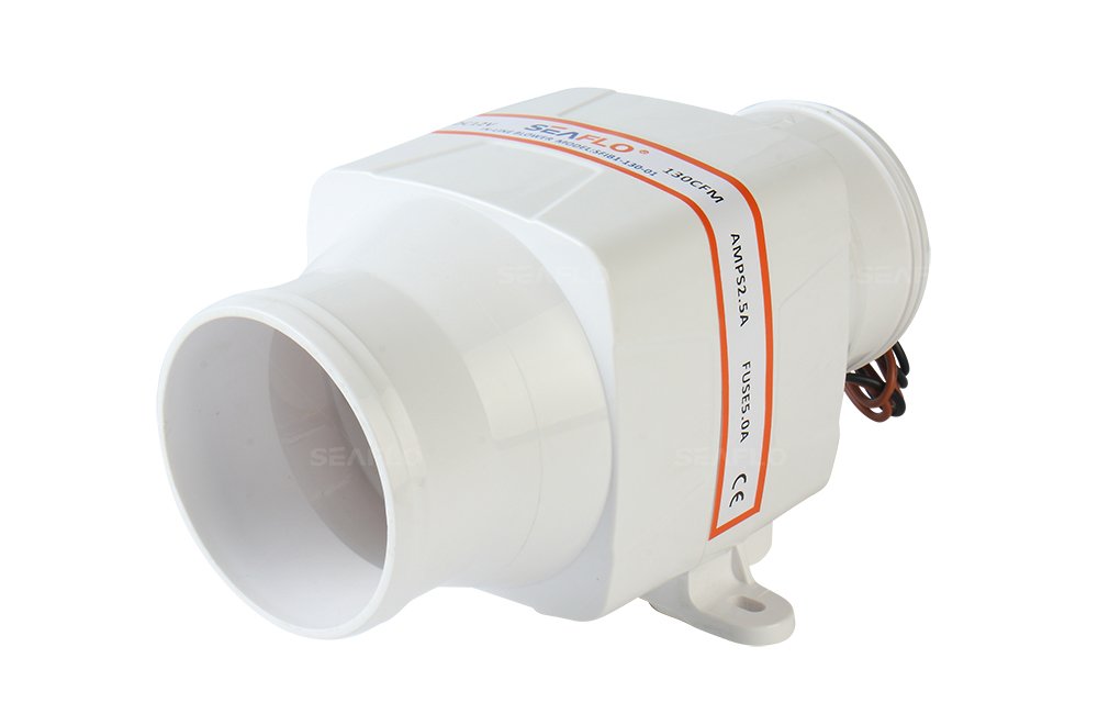 Seaflo 130 CFM 12V 75mm Inline Blower Fan