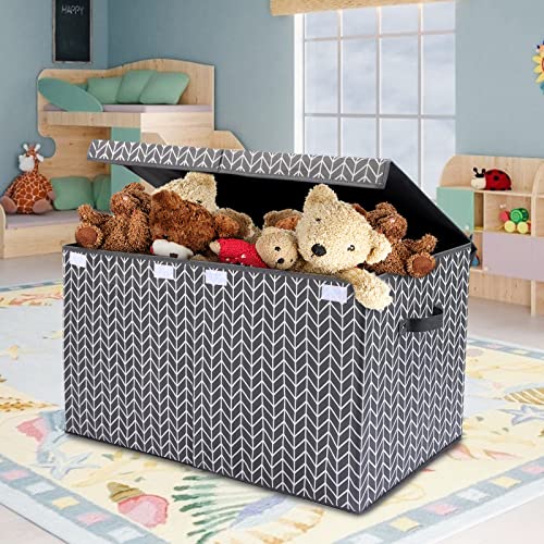 ExtraLarge Toy Box Chest Storage 30"x 16" x 16", 2 Bin Toy Storage Boxes Basket, Collapsible