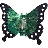 Fantasy Colorful Butterfly Hair Clips,Acetate Hair Clips,Cute Butterfly Claw Clips for Women,Green