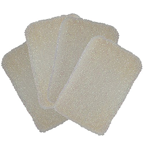 SophistiClean Stainless Steel Multipurpose Cleaning Sponges, DualSided Sponges, White, Pack of