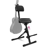 Liquid Stands Guitar Stool, Adjustable Piano Stool - Professional Musician Drum Throne with Backrest - Guitar Seat Drum Seat, Musician Stool, Chair, Guitar Chair for Adults, Kids, Drummer, Guitarist