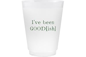 Santa Barbara Design Studio Holiday 8-Count Plastic Frost Beverage Cups, 16 Fluid Ounces, Good[ish]