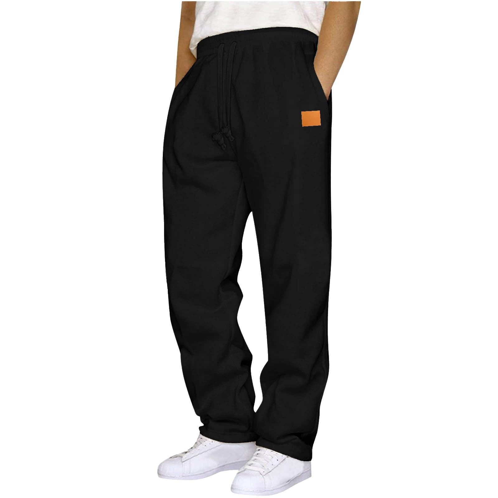 Sweatpants for Men Baggy Casual Wide Leg Sweats Pants Open Bottom ...